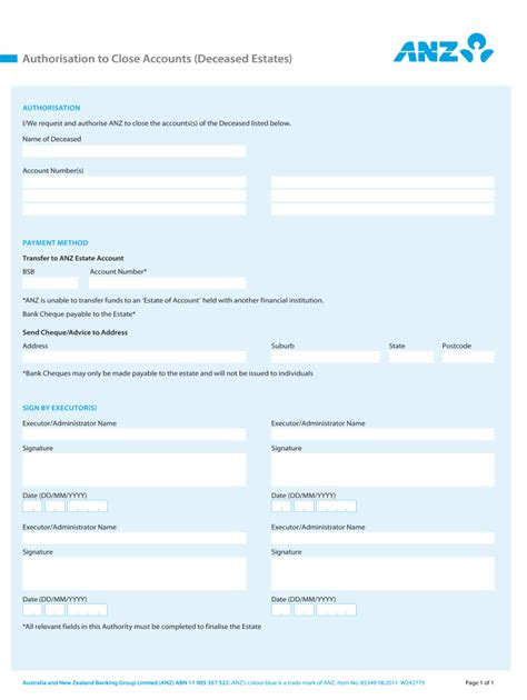 anz bank joint account closure.